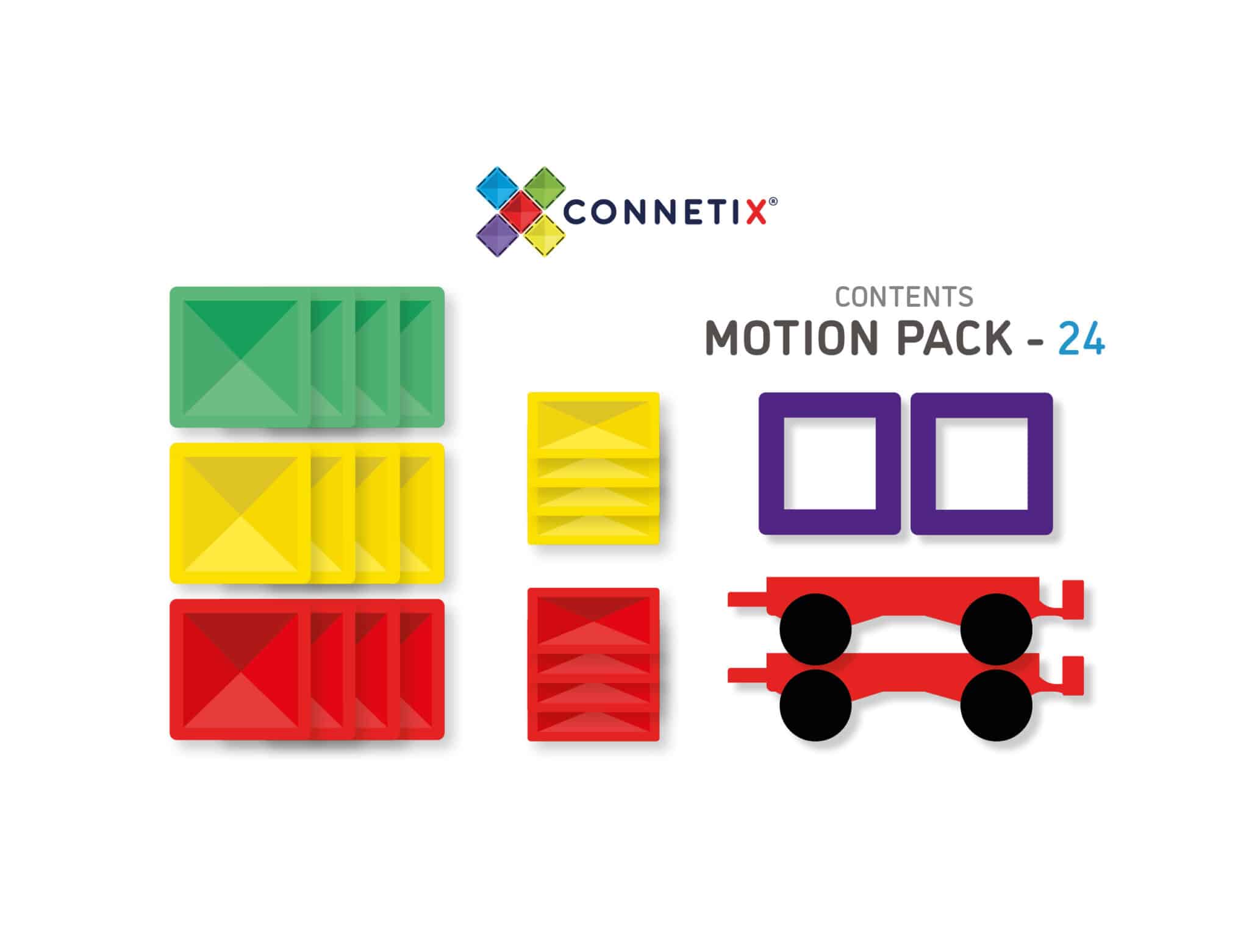 Connetix 24 Piece Magenetic Tile Car Motion Pack | Children of the Wild