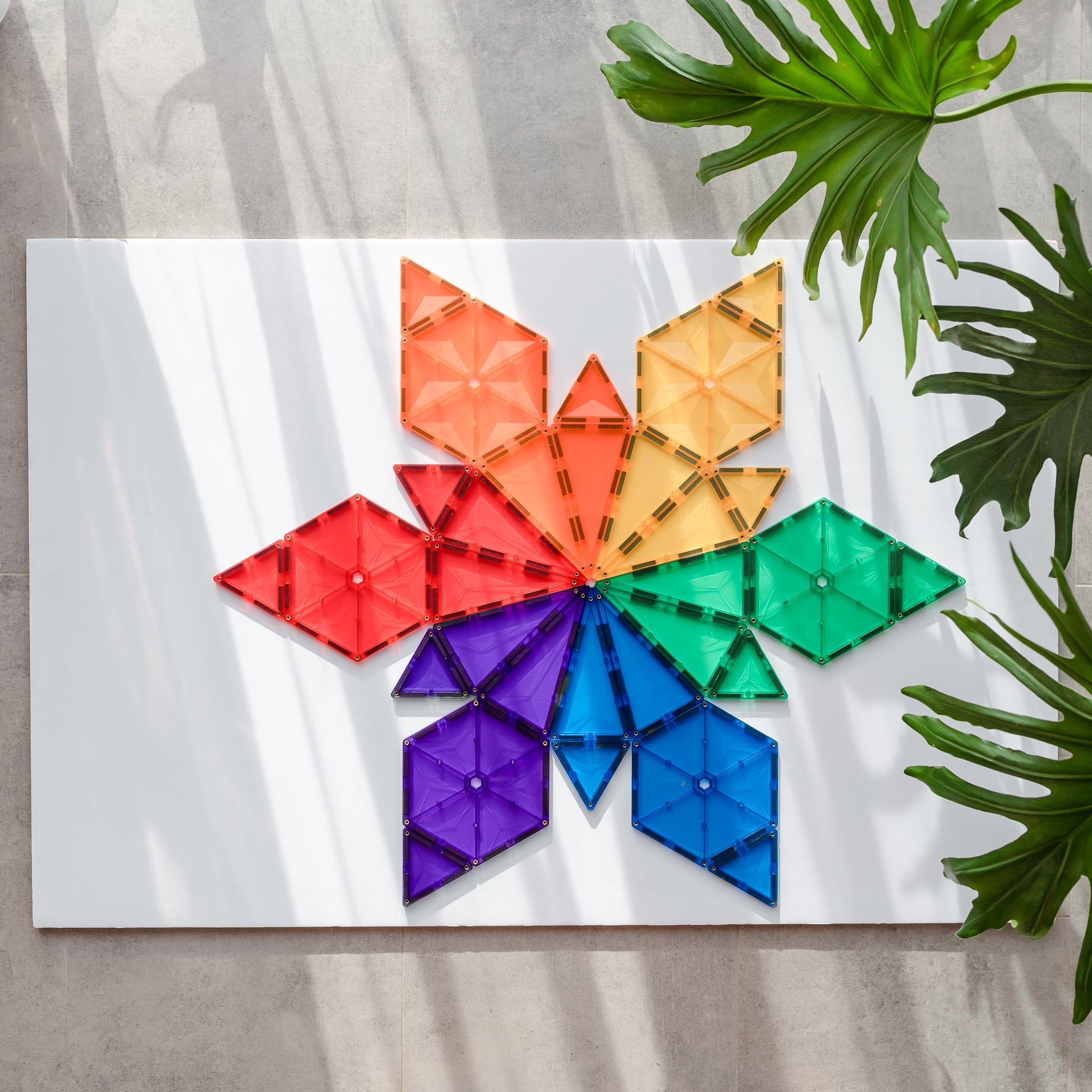 Connetix Geometry 30 Piece Magnetic Tiles Pack Rainbow  | 10% OFF SALE | Children of the Wild