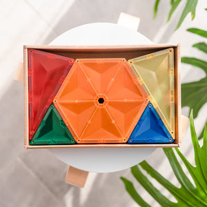 Connetix Geometry 30 Piece Magnetic Tiles Pack Rainbow  | 10% OFF SALE | Children of the Wild