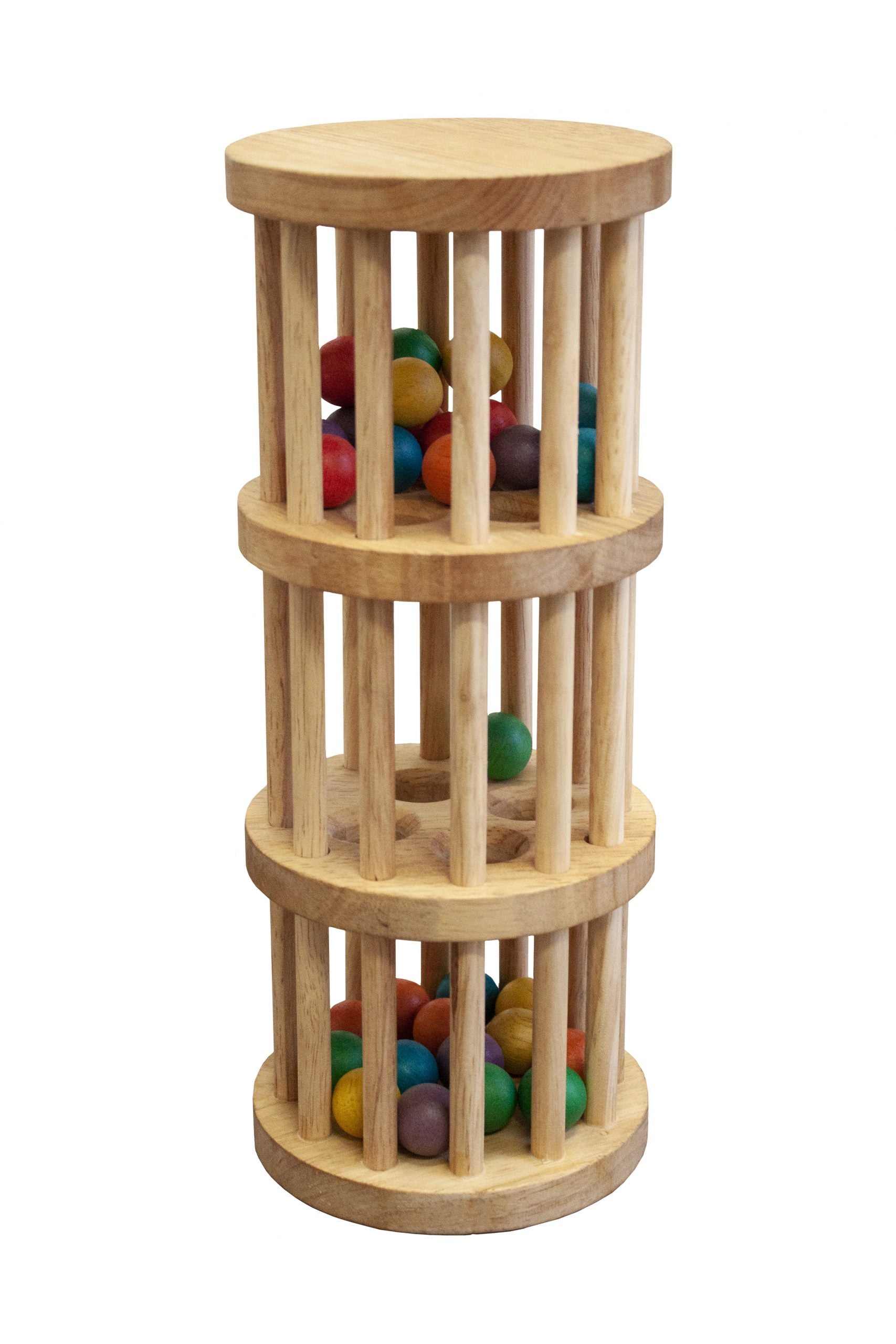 Qtoys Wooden Rainmaker with Coloured Balls | 6+ Months | Children of the Wild