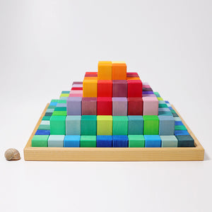 Grimms Large Stepped Pyramid Building Set | Wooden Block Sets | Children of the Wild