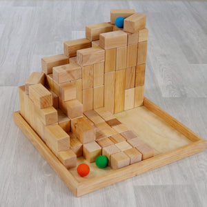 Grimms Large Stepped Pyramid Building Set in Natural | Wooden Block Sets | Children of the Wild