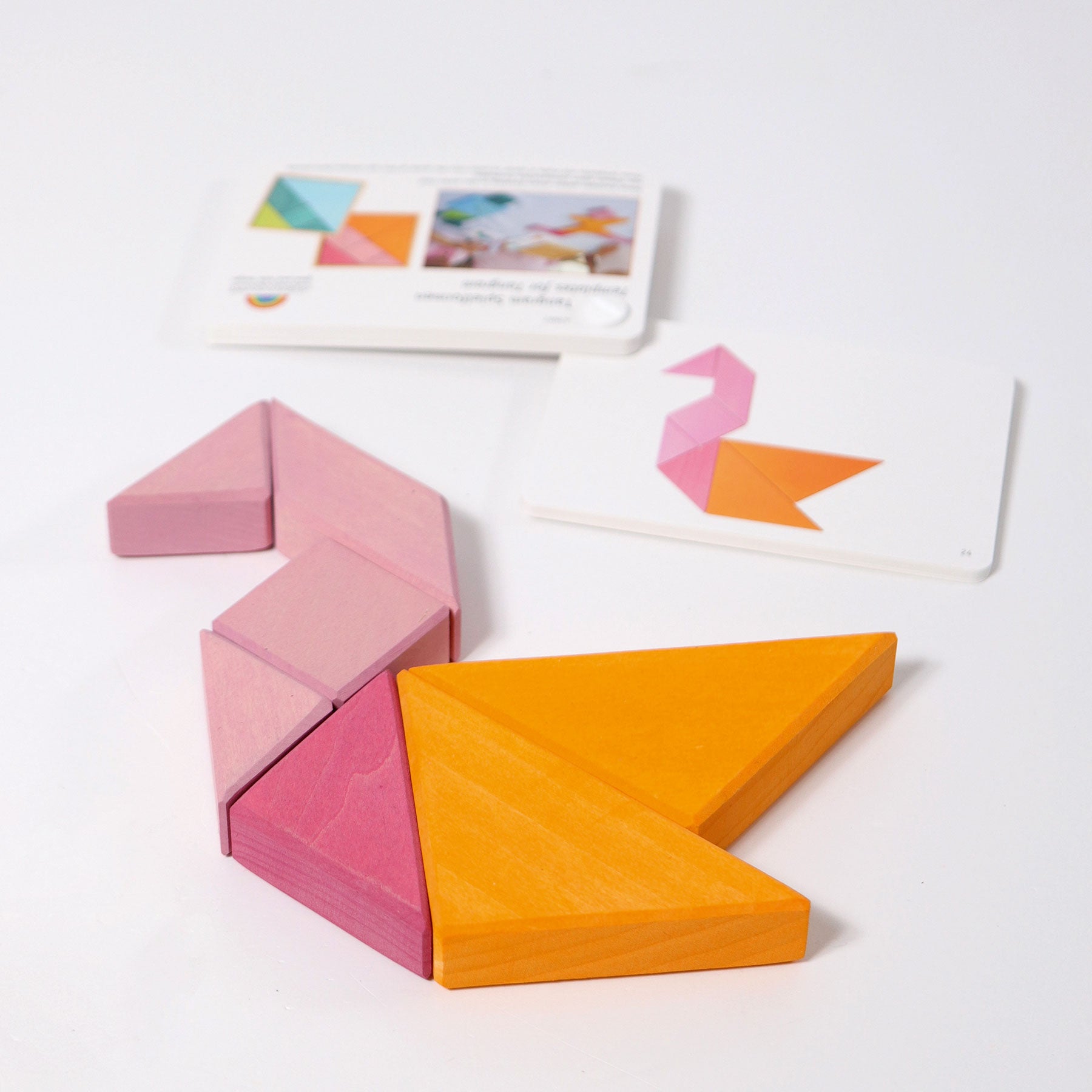 Grimms Tangram Pink and Orange | Wooden Puzzle | For ages 3+ years | Children of the Wild