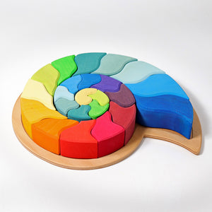 Grimms Ammonite Building Set  | Wooden Puzzle | For ages 3+ years | Children of the Wild
