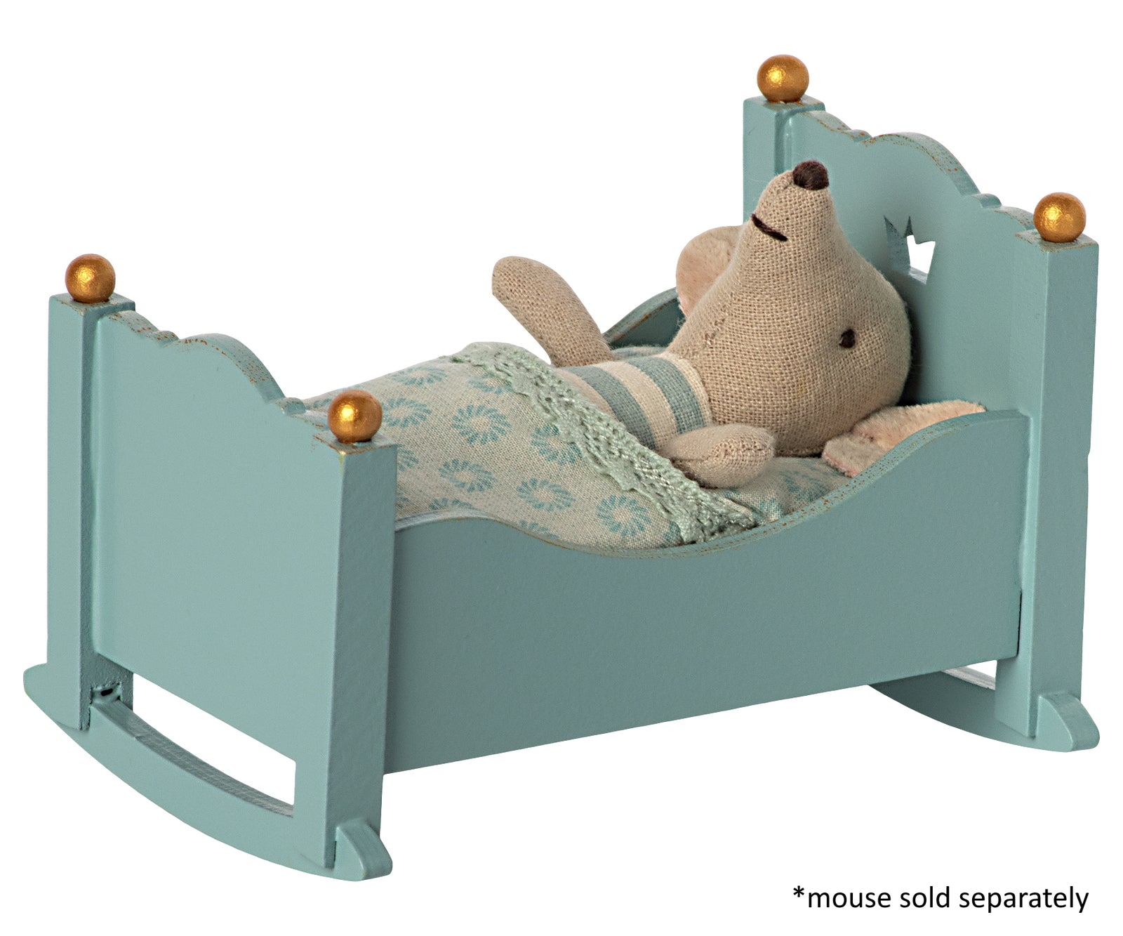 Maileg Cradle Baby Mouse Blue  | Children of the Wild