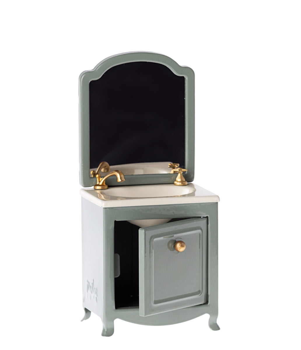 Maileg Miniature Sink Dresser and Mirror in Dark Mint | Children of the Wild