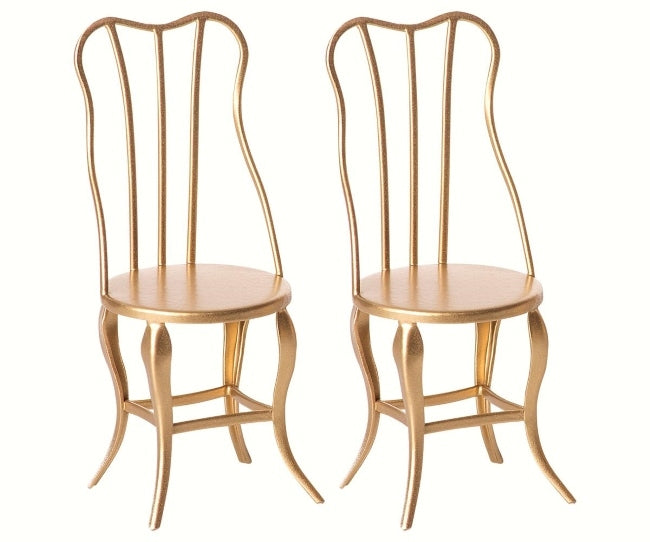 Maileg Vintage Chairs Micro Gold 2 Pc | Retired | Children of the Wild