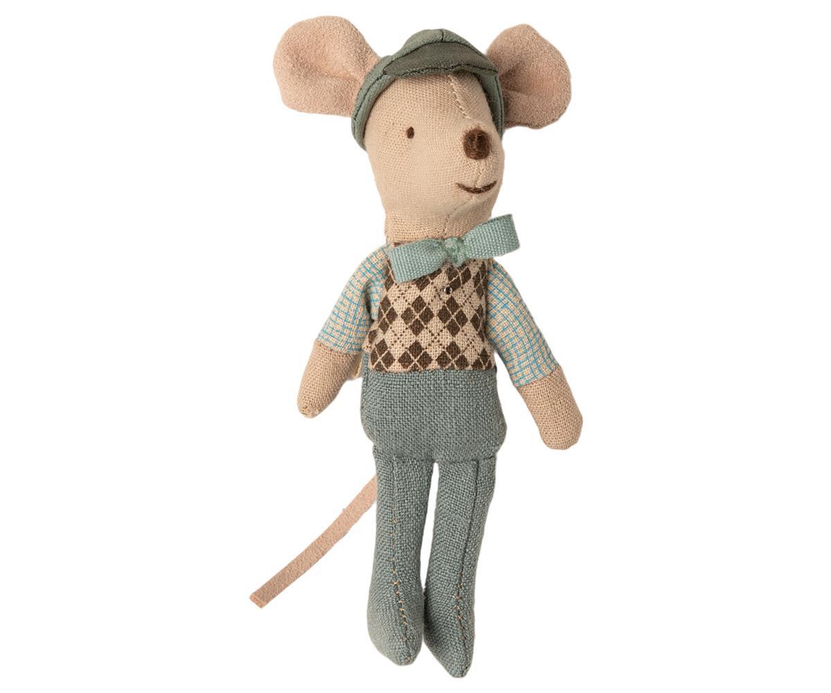 Maileg Mouse Little Brother with Yellow Vintage Car | Children of the ...