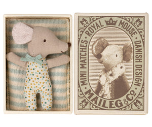Maileg Mouse Baby Sleepy Wakey Blue in Box | 2022 Release | Children of the Wild