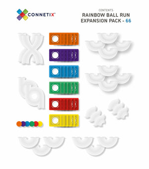 Connetix 66 Piece Rainbow Ball Run Expansion Pack | 10% OFF SALE | Children of the Wild