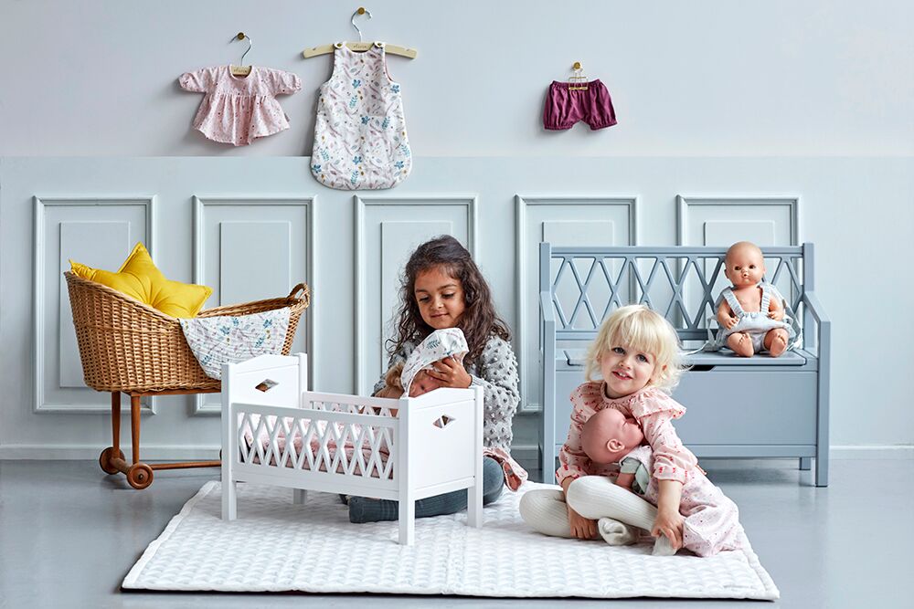 Cam Cam Copenhagen Harlequin Kids Storage Bench Grey