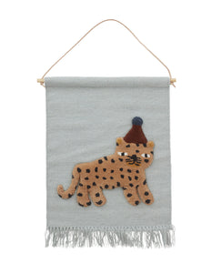 OYOY Living Design Mini | Leopard Wallhanger Dusty Blue | Children of the Wild