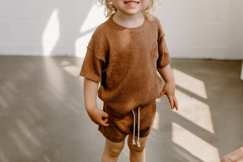 Grown Hemp Ribbed Shorts in Brownie | 30% OFF | Children of the Wild