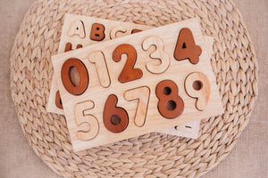 QToys Natural Wooden Number Puzzle | Children of the Wild