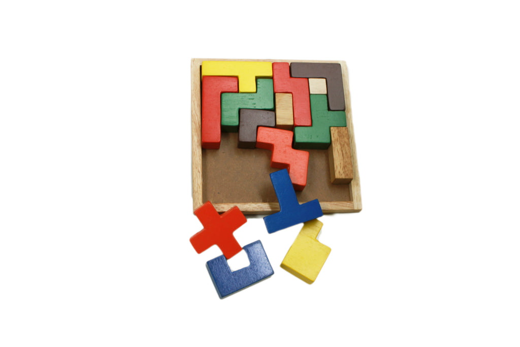 Qtoys Wooden Tetris Blocks Puzzle Toy