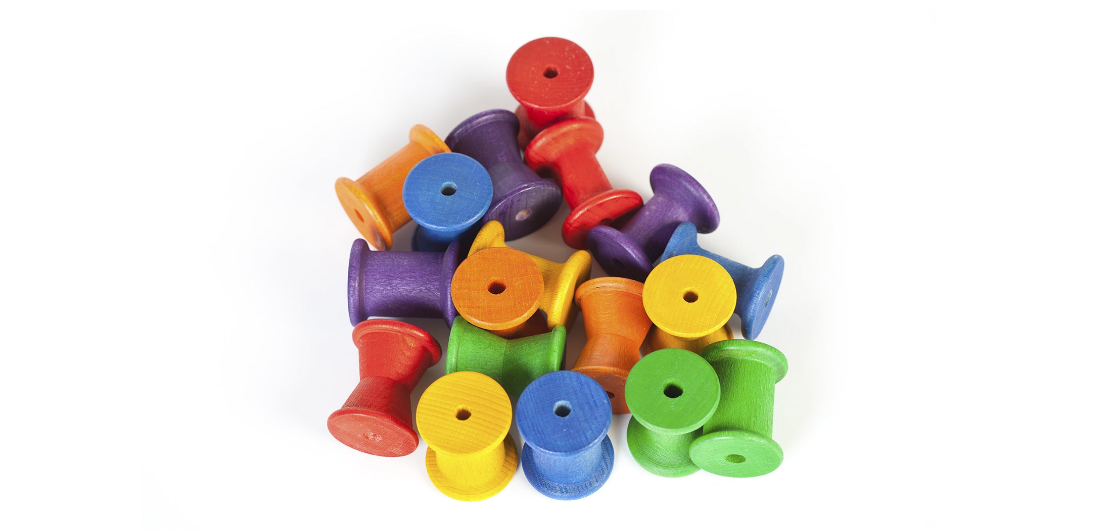 Grapat Coloured Wooden 18 Spools Set | 18+ Months | Children of the Wild
