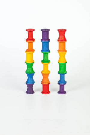Grapat Coloured Wooden 18 Spools Set | 18+ Months | Children of the Wild