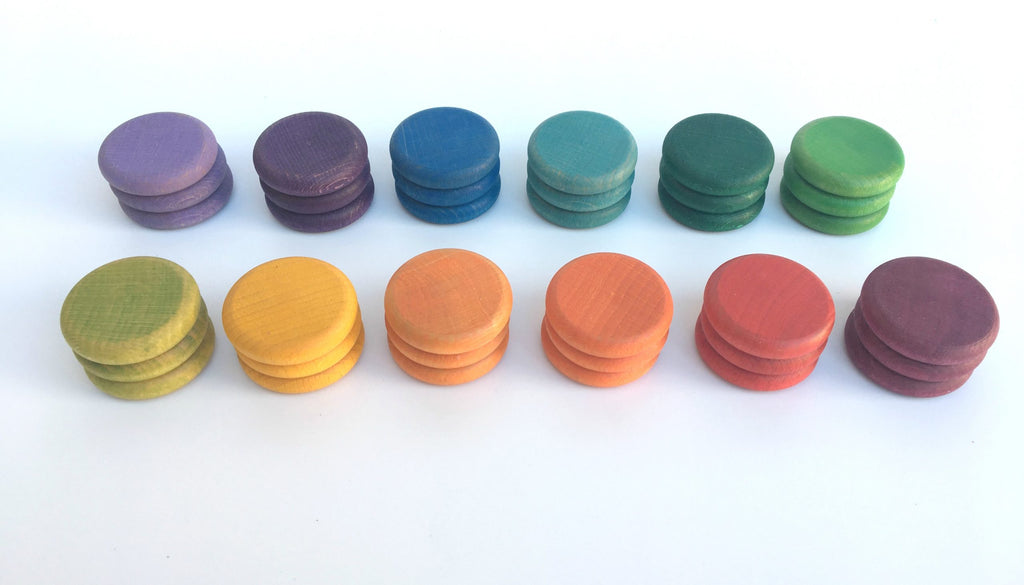 Grapat 36 Coloured Coins in 12 Colours |18+ Months | Children of the Wild