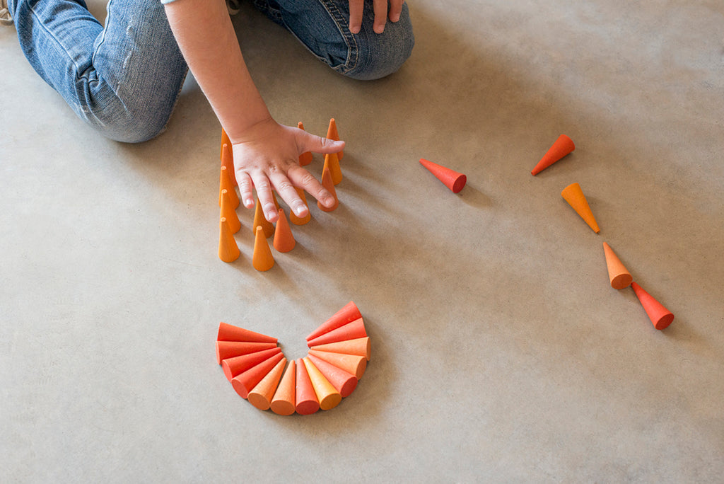 Grapat Orange Little Cones Mandala Wooden Loose Parts | Children of the Wild