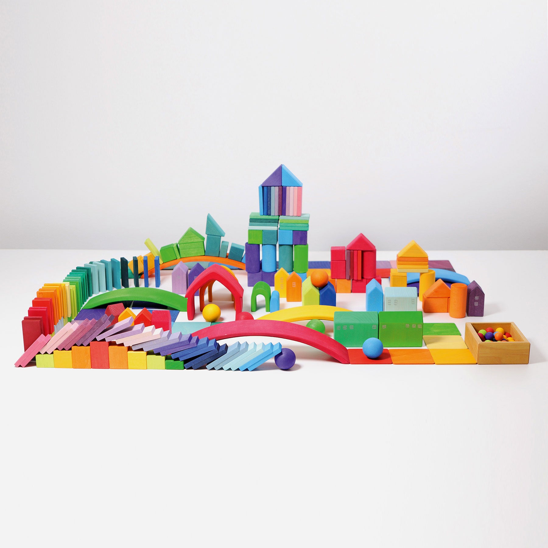 Grimms Colour Charts Rally Building Set | Wooden Block Sets | Children of the Wild