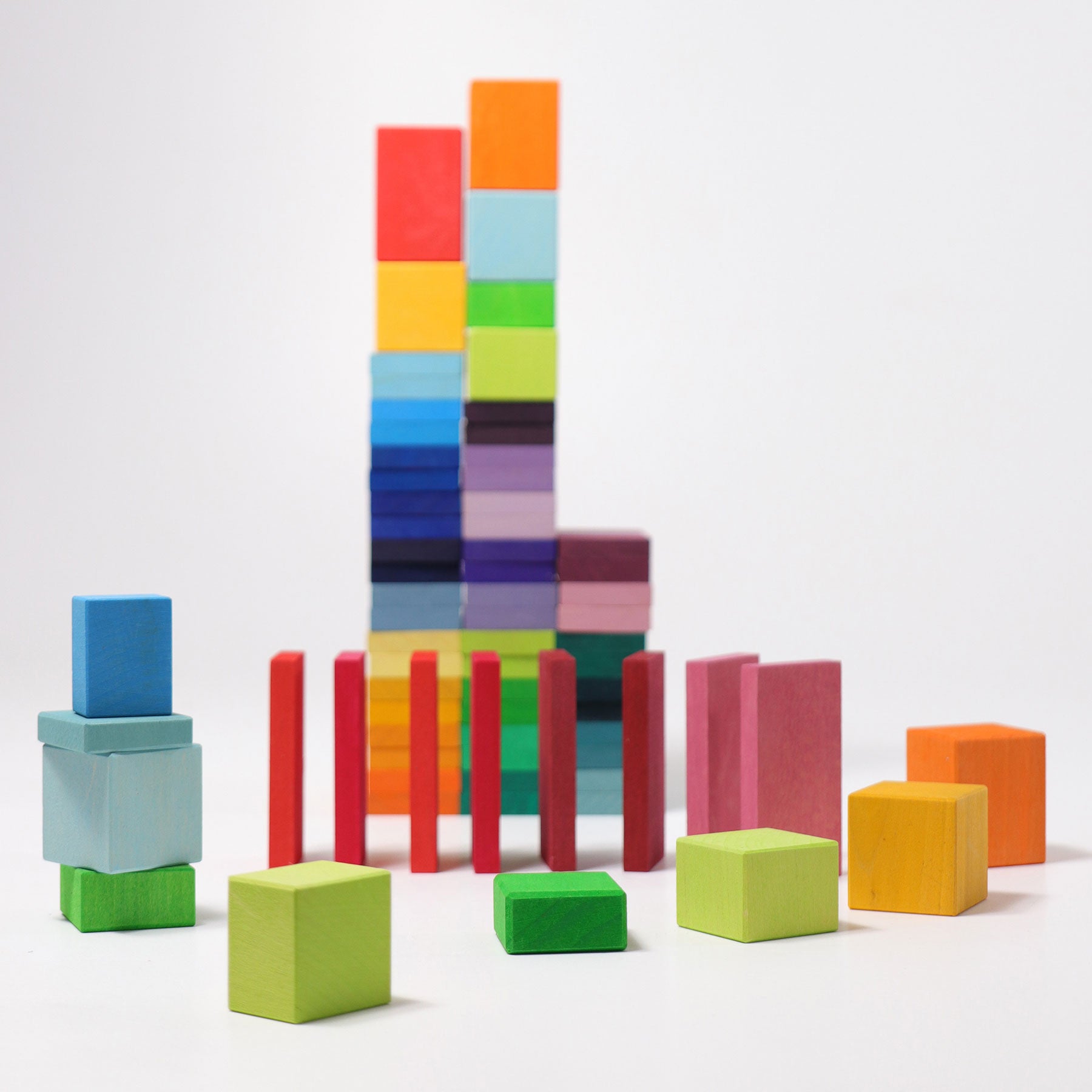 Grimms Colour Charts Rally Building Set | Wooden Block Sets | Children of the Wild