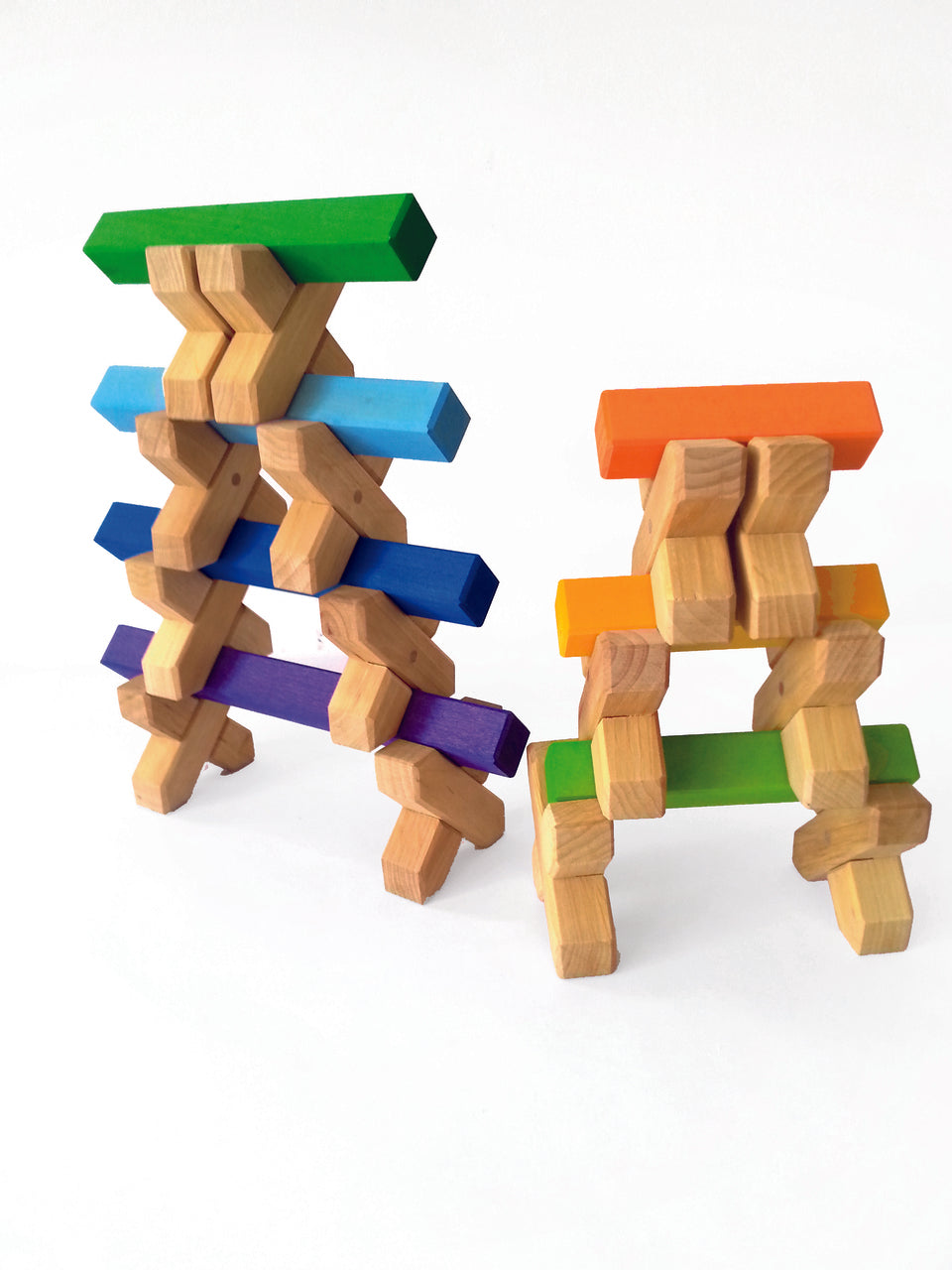 Bauspiel X-Shape Blocks Full Set of 48 Pieces in Tray | Children of the Wild