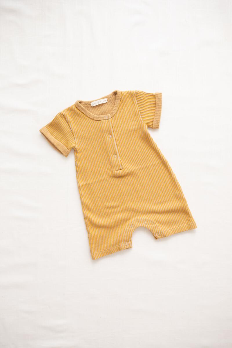 Fin and Vince Ribbed Terry One piece in Goldenrod | 50% OFF | Children of the Wild
