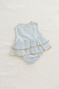 Fin and Vince Ruffle Onesie in Daisy Fields | 30% OFF | Children of the Wild