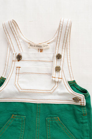 Fin and Vince Short Jean Overall in Emerald | 30% OFF | Children of the Wild