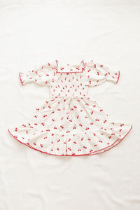 Fin and Vince Smocked Dress Cherry | 50% OFF | Size 4-5, 6-7 | Children of the Wild