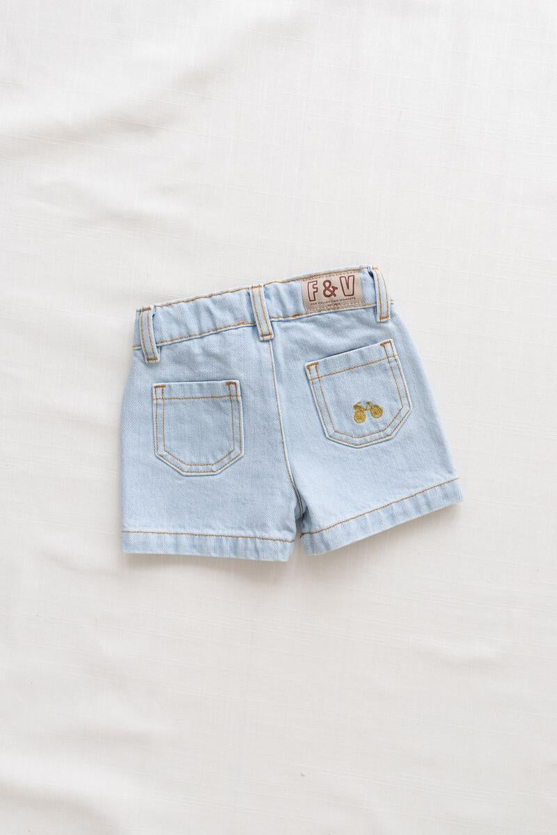 Fin and Vince Vintage Jean Shorts in Denim | 30% OFF | Size 4-5, 8-9y | Children of the Wild