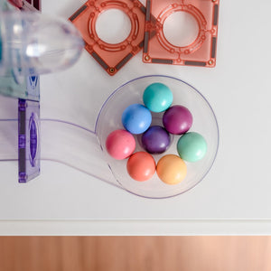 Connetix Pastel Ball Run Magnetic Tile Expansion + Spare Pastel Balls Pack | Children of the Wild