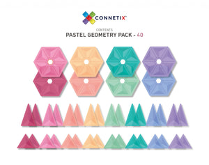 Connetix 40 Piece Pastels Geometry Magnetic Tiles Pack | 10% OFF SALE | Children of the Wild