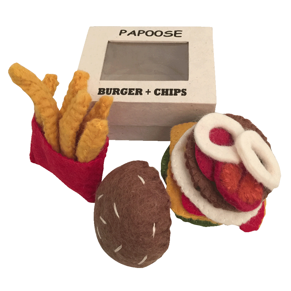 Papoose Felt Burger Set | Play Food | Children of the Wild