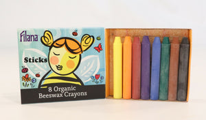 Filana Beeswax Crayons | 8 Sticks with Black and Brown | Children of the Wild