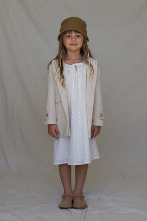Children_of_the_Wild-Australia House of Paloma Freya Dress ~ Florè Florè Broderie, fully lined in our deliciously buttery creme cotton.