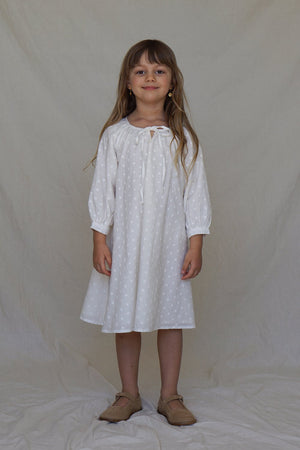 Children_of_the_Wild-Australia House of Paloma Freya Dress ~ Florè  Florè Broderie, fully lined in our deliciously buttery creme cotton.