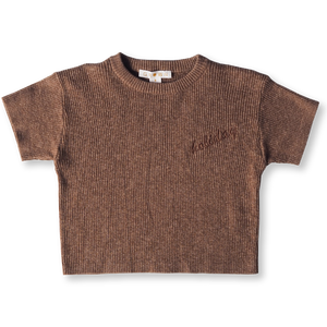 Grown Hemp Ribbed Tee in Brownie | 30% OFF | Children of the Wild