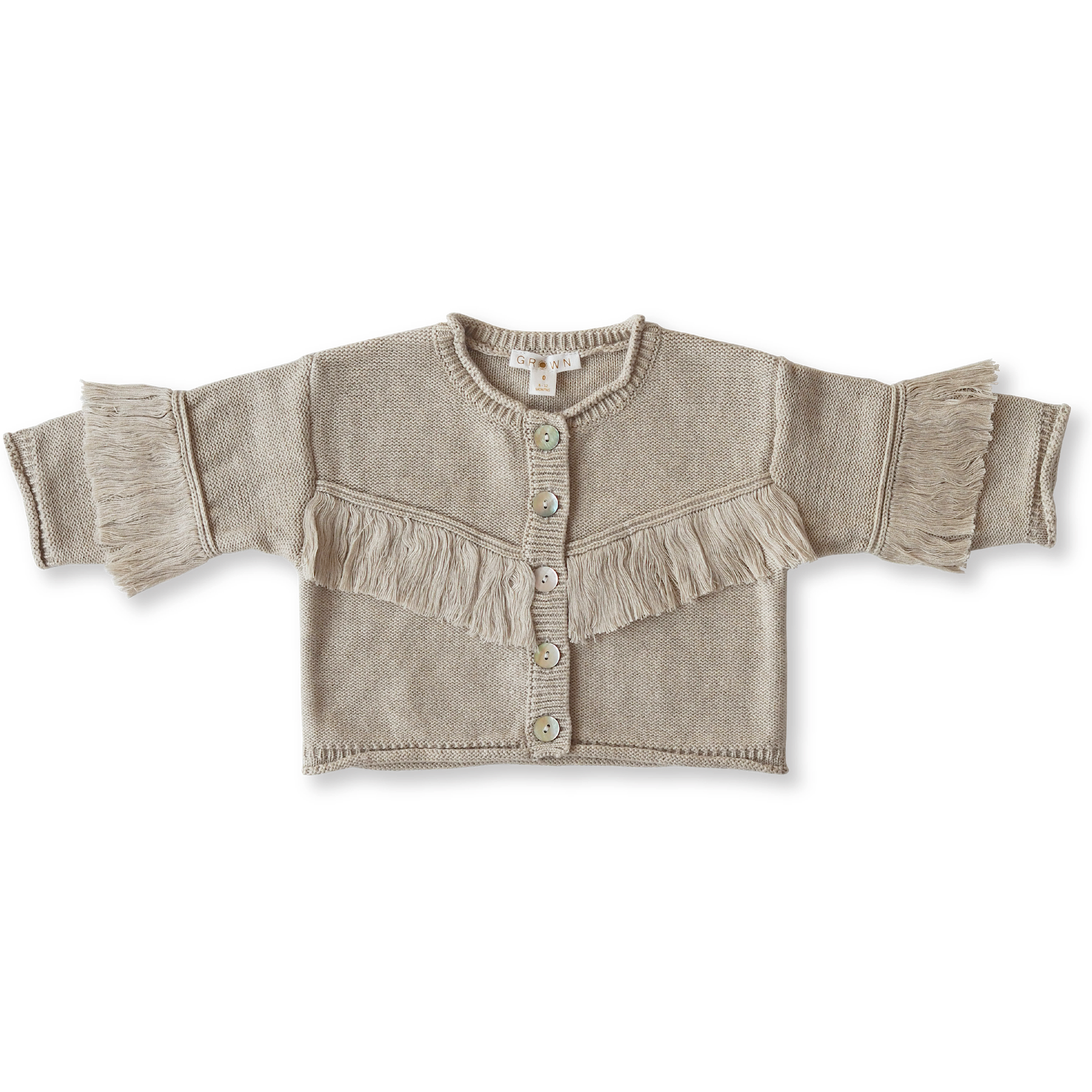 Grown Fringe Cardigan in Oatmeal | Children of the Wild