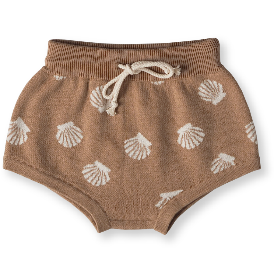 Grown Clam Jacquard Shorts Cedar/Milk | 40% OFF | Size 5 | Children of the Wild