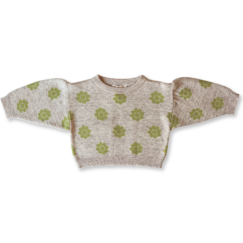 Grown Shop Pansy Pullover in Lime & Marle | 30% OFF | Children of the Wild