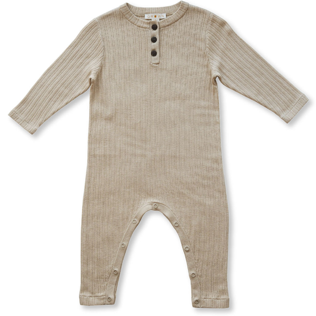Grown Ribbed Button Jumpsuit in Natural | 30% OFF | Children of the Wild