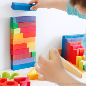 Grimm’s Stepped Counting Blocks Small Building Set | Wooden Building Sets | Children of the Wild