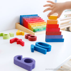 Grimm’s Stepped Counting Blocks Small Building Set | Wooden Building Sets | Children of the Wild