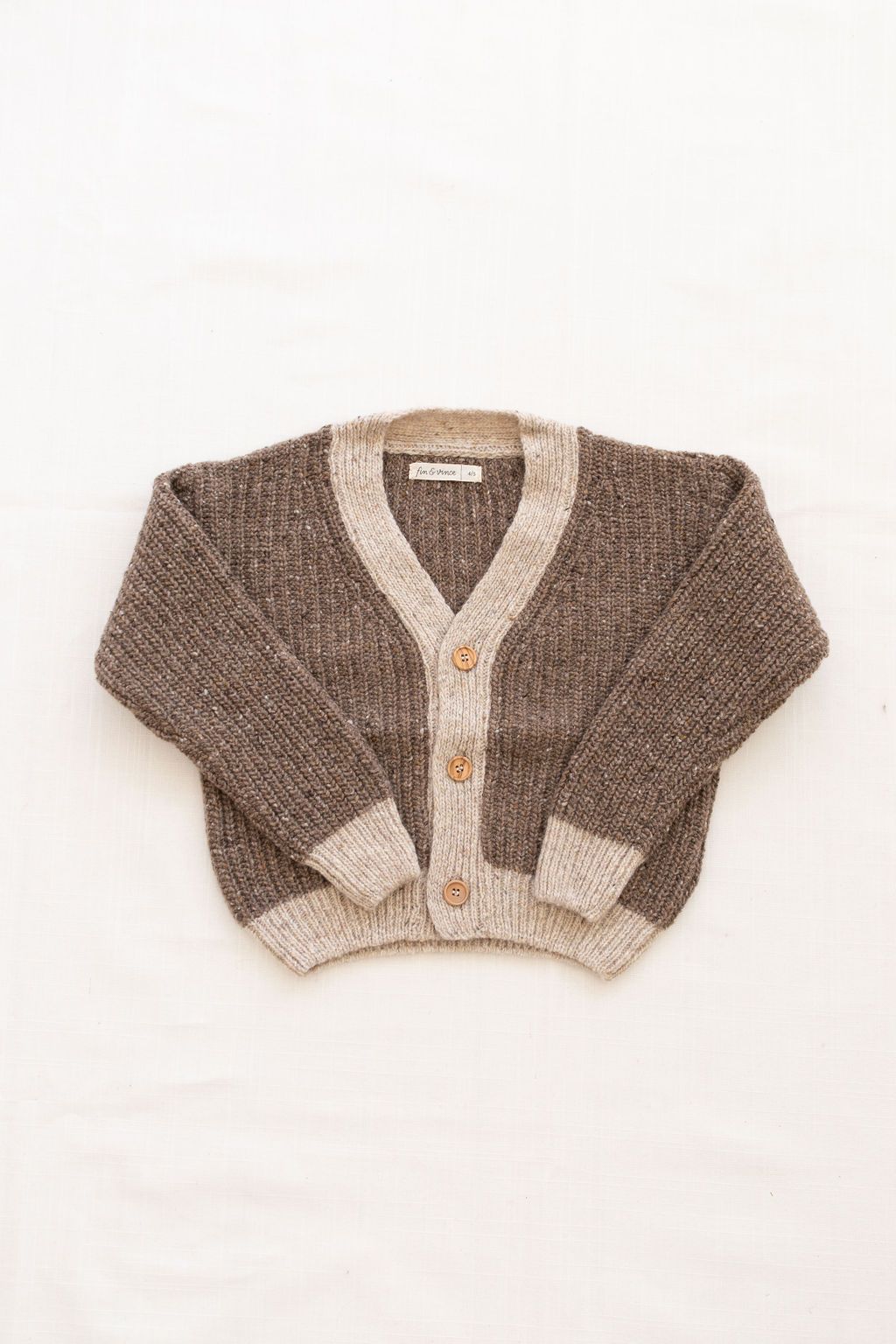 Fin and Vince Chunky Cardigan in Faded Chestnut | 40% OFF SALE | Children of the Wild