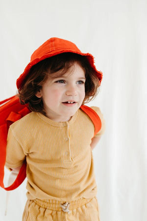 Fin and Vince Ribbed Terry Snap Tee in Goldenrod | 30% OFF | Children of the Wild