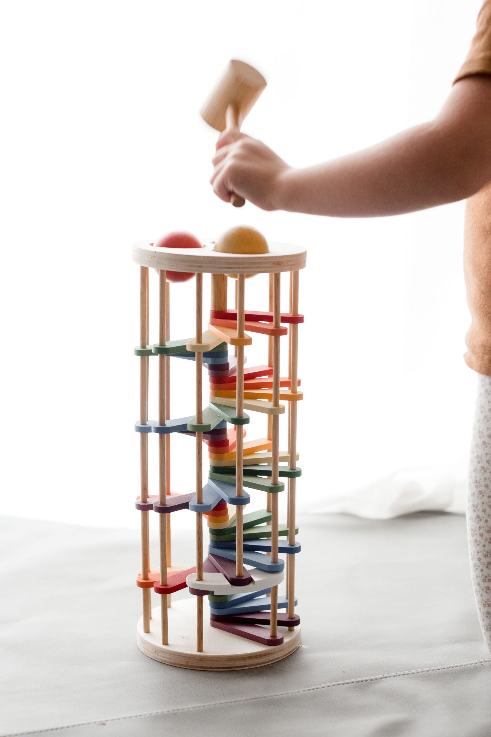 Qtoys Wooden Pound a Ball Tower | 12+ Months | Children of the Wild