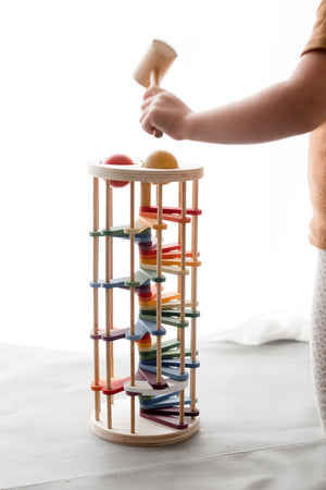 Qtoys Wooden Pound a Ball Tower | 12+ Months | Children of the Wild