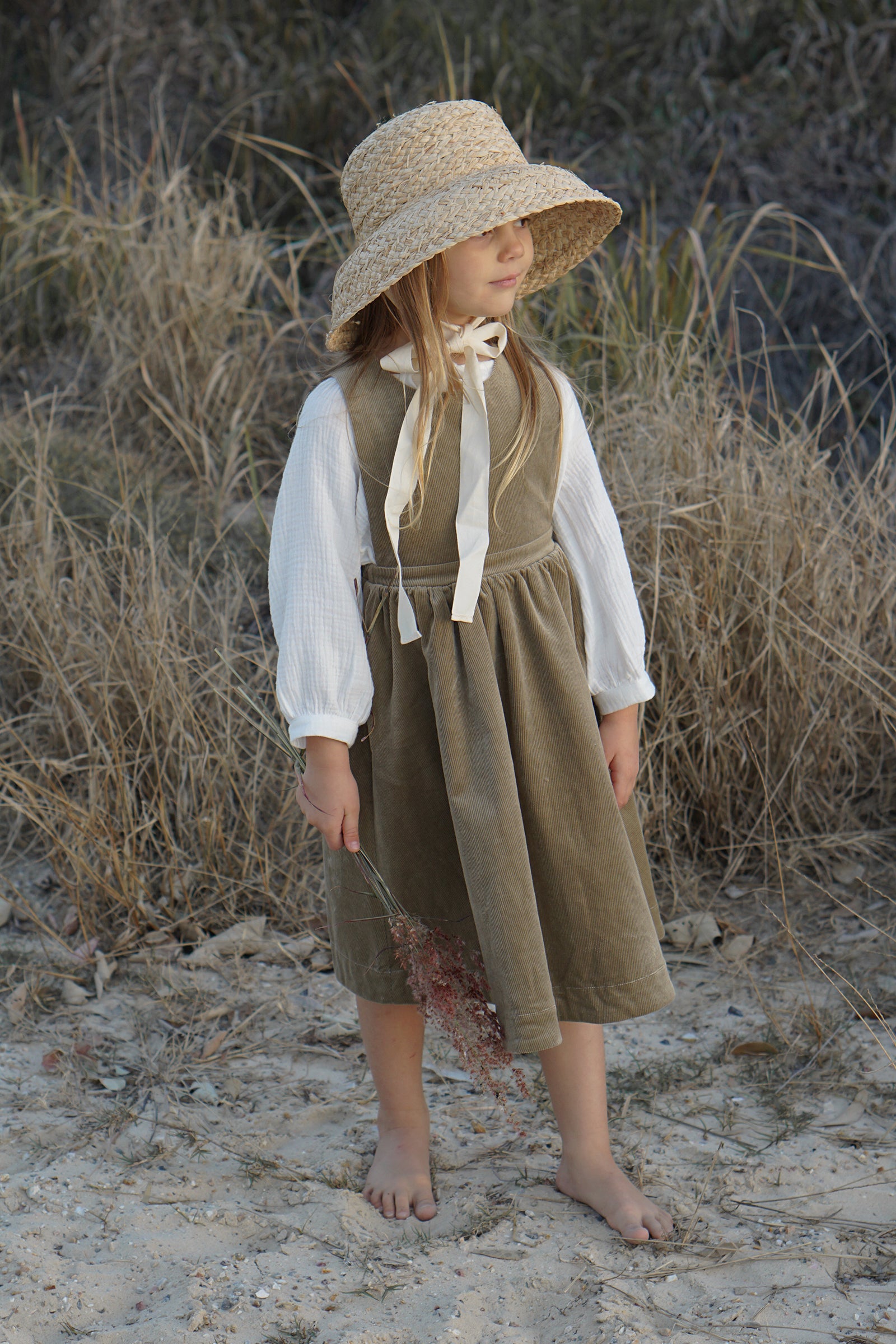 Children_of_the_Wild-Australia House of Paloma Juliette Pinafore ~ Caper Cord, beautifully lined in the softest pure cotton.
