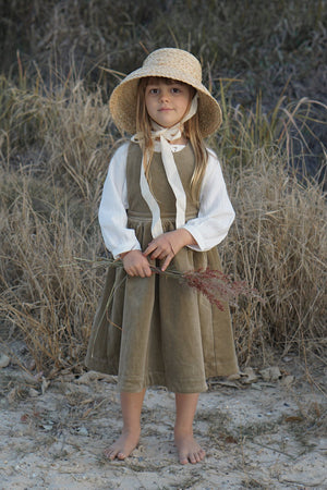 Children_of_the_Wild-Australia House of Paloma Juliette Pinafore ~ Caper Cord, beautifully lined in the softest pure cotton.